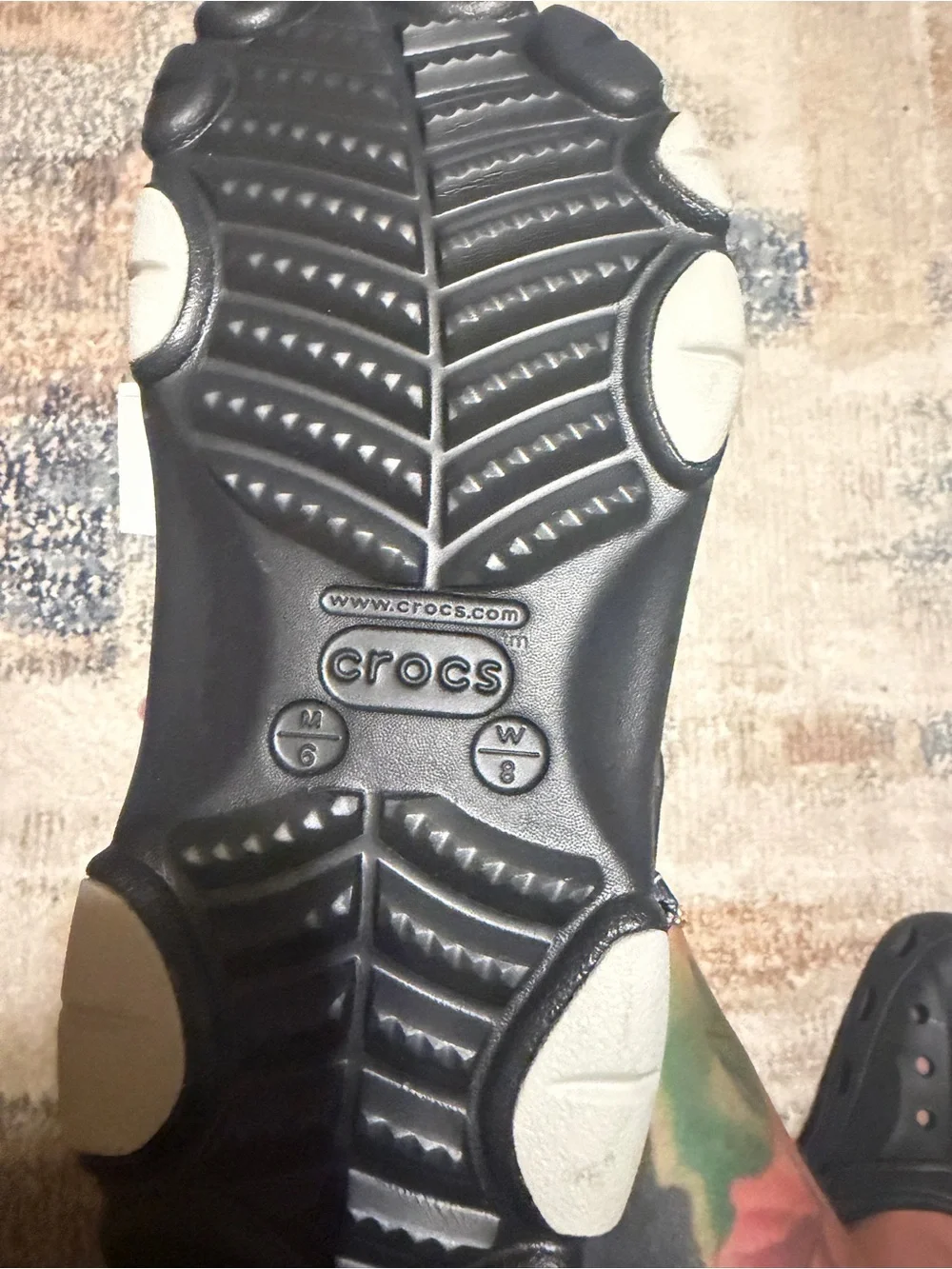CROCS Black Clog Sandals with Metallic Spike Accents